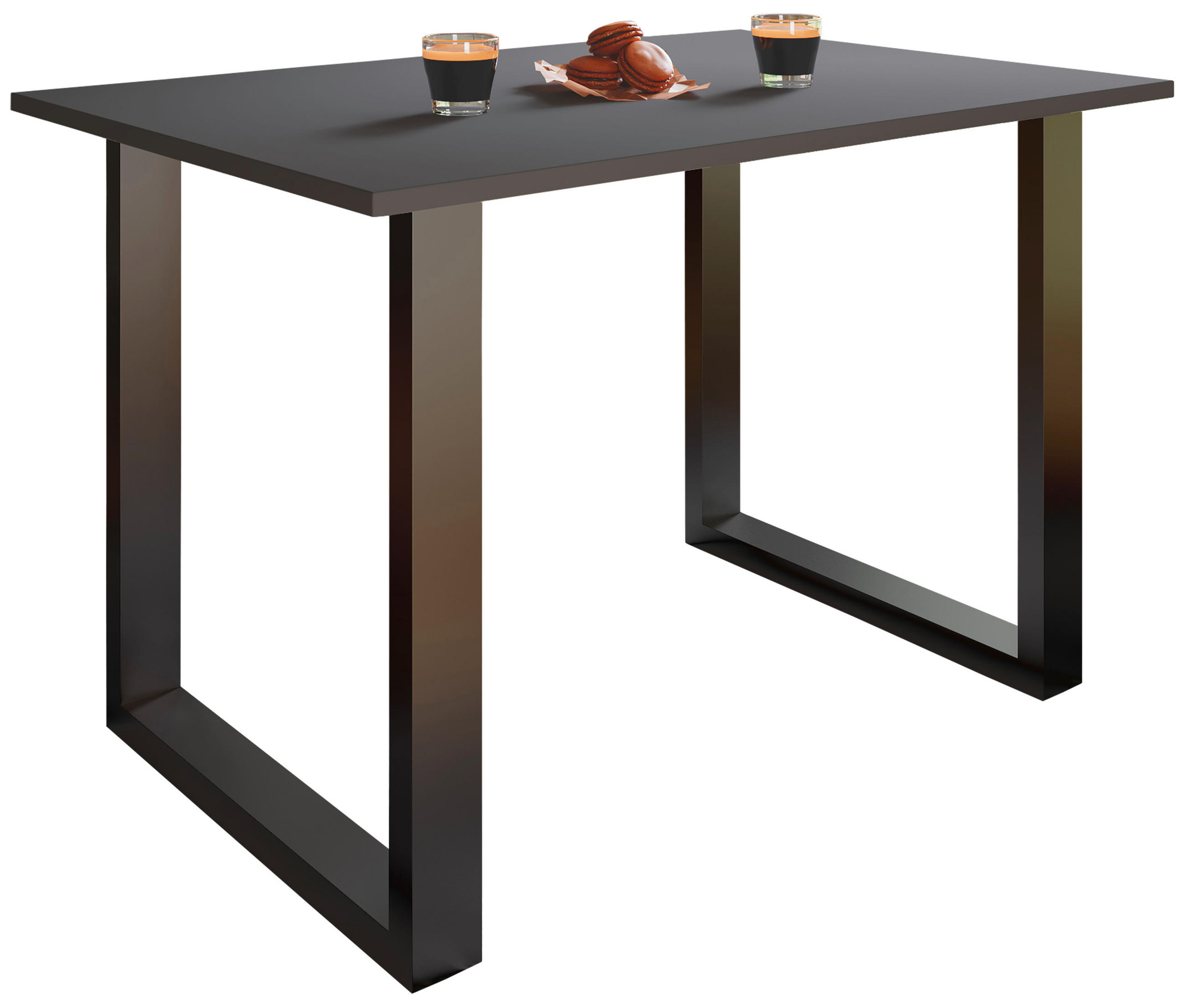ESSTISCH rechteckig Anthrazit, Schwarz  - Anthrazit/Schwarz, Basics, Holzwerkstoff/Metall (140/80/76cm) - MID.YOU