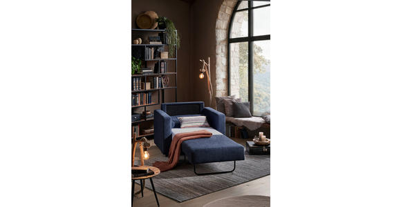 SCHLAFSESSEL Webstoff Dunkelblau    - Schwarz/Dunkelblau, KONVENTIONELL, Textil (104/85/90cm) - Xora
