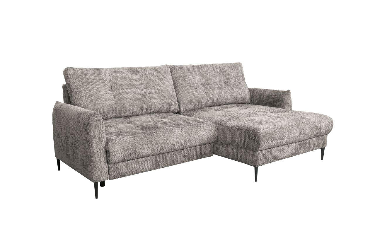 UGAONA GARNITURA sivobraon  - crna/sivobraon, Moderno, tekstil/metal (221/142cm) - Carryhome