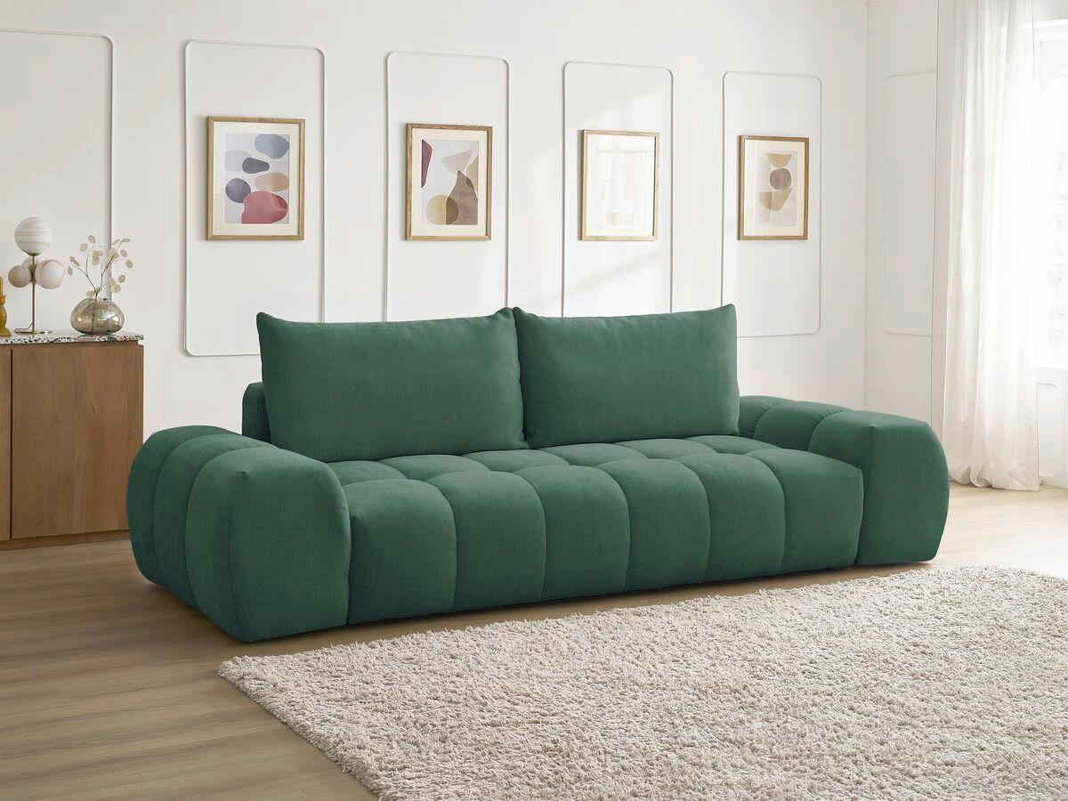 3-SITZER-SOFA EVEREST Struktur Grün  - Schwarz/Grün, MODERN, Kunststoff/Textil (278/90/115cm)