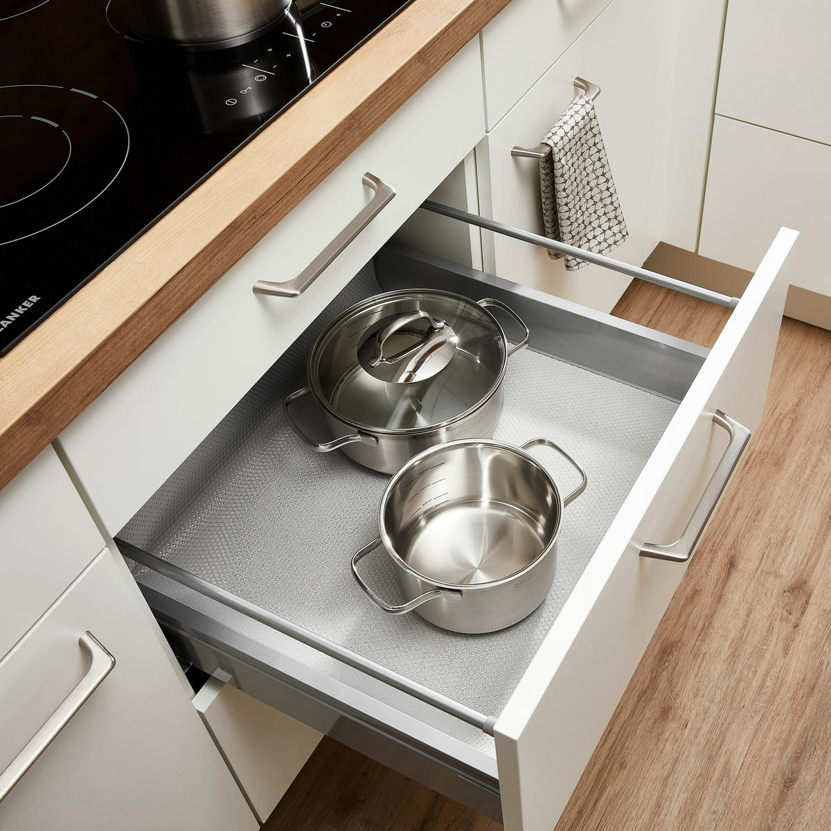 PODLOŽKA DO ZÁSUVKY, plast, 50/150 cm - priehľadné, Basics, plast (50/150cm) - Boxxx
