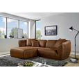 ECKSOFA in Lederlook Cognac  - Cognac/Schwarz, KONVENTIONELL, Kunststoff/Textil (175/278cm) - Carryhome