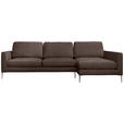 ECKSOFA Braun Chenille  - Silberfarben/Braun, KONVENTIONELL, Textil/Metall (284/143cm) - Carryhome