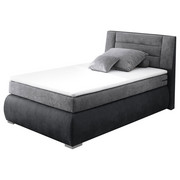 BOXSPRINGBETT Velours 120/200 cm INKL. Bettkasten, Matratze, Topper - Dunkelgrau/Anthrazit, KONVENTIONELL, Kunststoff/Textil (120/200cm) - SetOne by Musterring