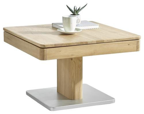 TABLE BASSE in Holz 70/70/45,5 cm  - Eichefarben/Alufarben, Natur, Holz/Holzwerkstoff (70/70/45,5cm) - Linea Natura