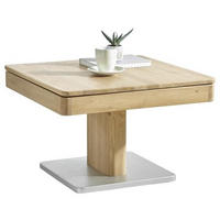 KONFERENČNÝ STOLÍK, farba duba, drevo, 70/70/45,5 cm - farba duba/hliníková, Natur, drevo/kompozitné drevo (70/70/45,5cm) - Linea Natura