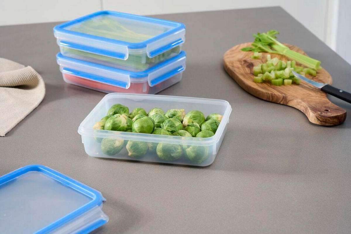 FRISCHHALTEDOSENSET Clip & Close 4-teilig  - Transparent, Basics, Kunststoff (22,4/16,6/17cm) - Emsa