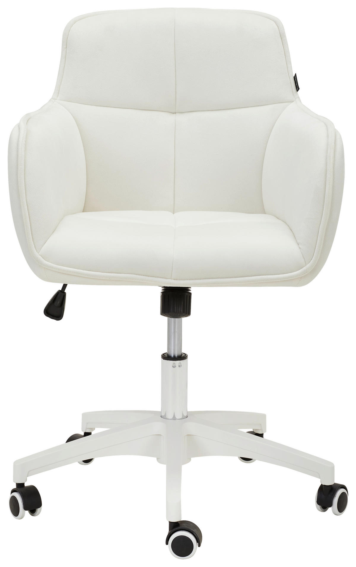 DREHSTUHL  in Samt Creme, Weiss  - Weiss/Creme, Modern, Kunststoff/Textil (60/80-90/62cm) - Livetastic