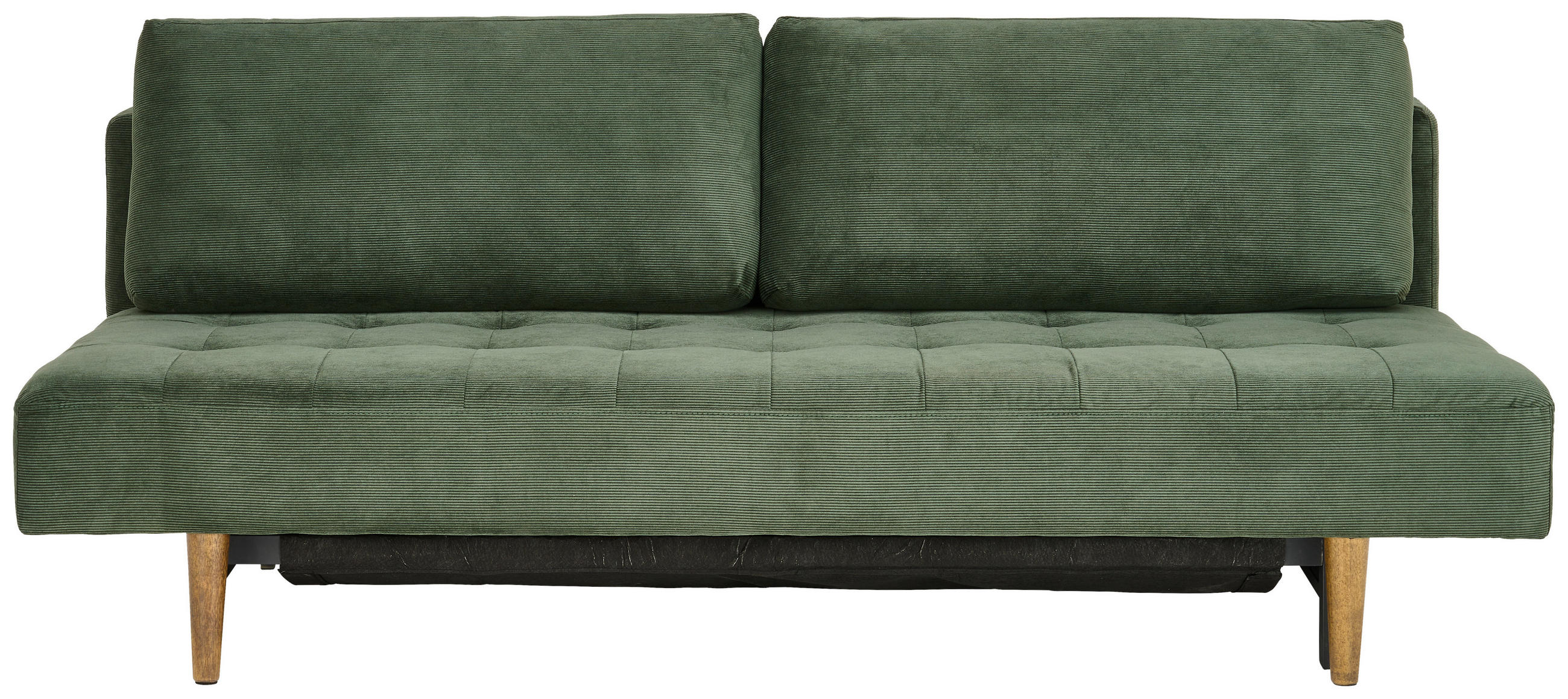 SCHLAFSOFA Mikrofaser Dunkelgrün  - Dunkelgrün/Braun, Design, Holz/Textil (200/83/105cm) - Carryhome