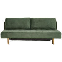 SCHLAFSOFA Textil Dunkelgrün  - Dunkelgrün/Braun, Design, Holz/Textil (200/83/105cm)
