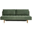 SCHLAFSOFA Mikrofaser Dunkelgrün  - Dunkelgrün/Braun, Design, Holz/Textil (200/83/105cm) - Carryhome