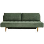 SCHLAFSOFA Mikrofaser Dunkelgrün  - Dunkelgrün/Braun, Design, Holz/Textil (200/83/105cm) - Carryhome