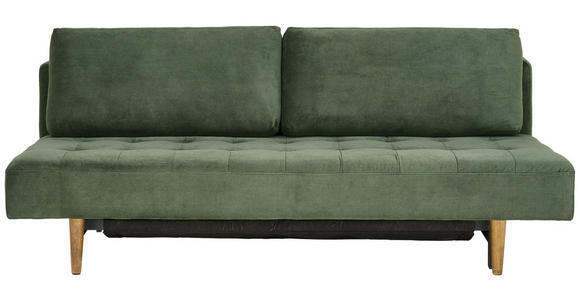 SCHLAFSOFA Mikrofaser Dunkelgrün  - Dunkelgrün/Braun, Design, Holz/Textil (200/83/105cm) - Carryhome
