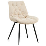 STUHL  in Eisen Feincord Metall, Textil  - Schwarz/Naturfarben, Design, Textil/Metall (54/85/63cm) - Carryhome