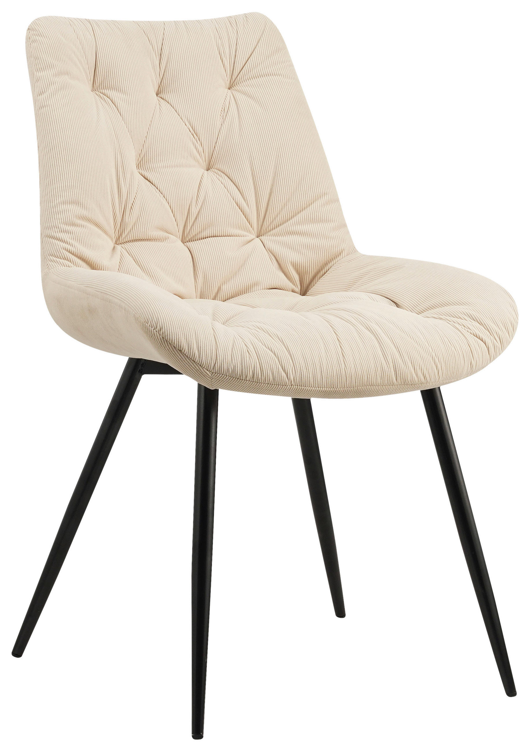 Scaun in metal, textil culoare natur, negru