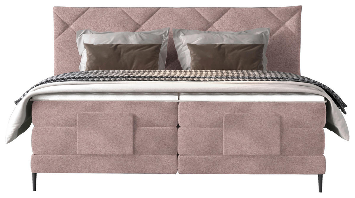 BOXSPRINGBETT 140/200 cm  in Altrosa  - Schwarz/Altrosa, KONVENTIONELL, Textil/Metall (140/200cm) - Esposa
