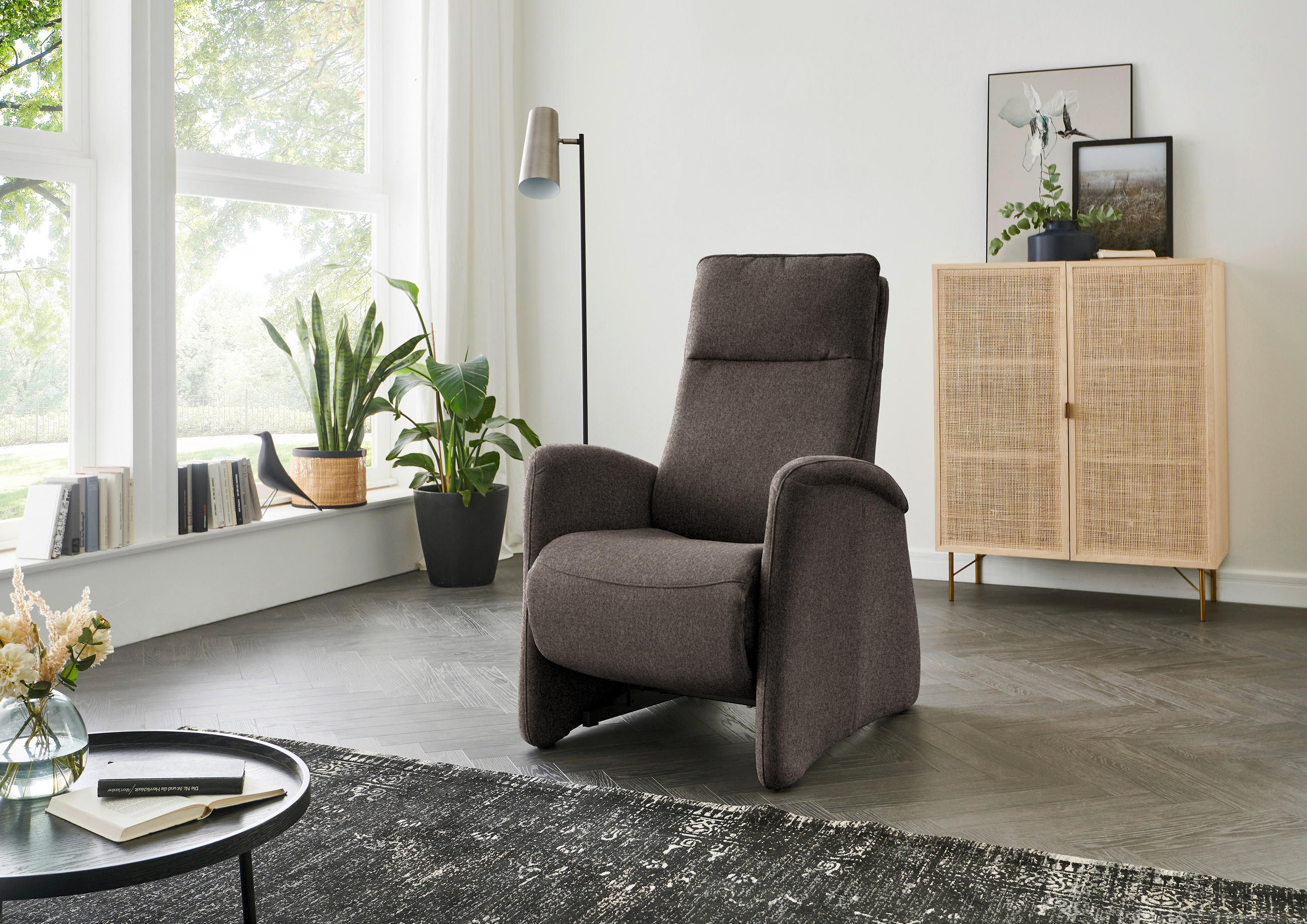 FERNSEHSESSEL in Chenille Graubraun  - Graubraun, Konventionell, Textil (79/114/87-176cm) - Valdera