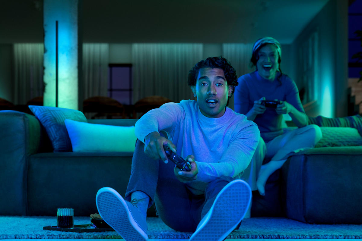 LED-STEHLEUCHTE - Schwarz, Design, Metall (11/11/145,80cm) - Philips HUE