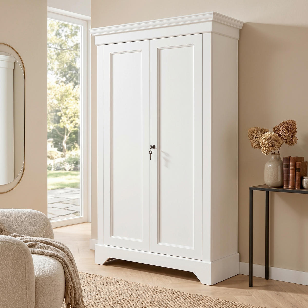 KOMMODE Isabel, 118/191/47 cm,  - Weiß, Design, Holz/Metall (118/191/47cm) - Livetastic
