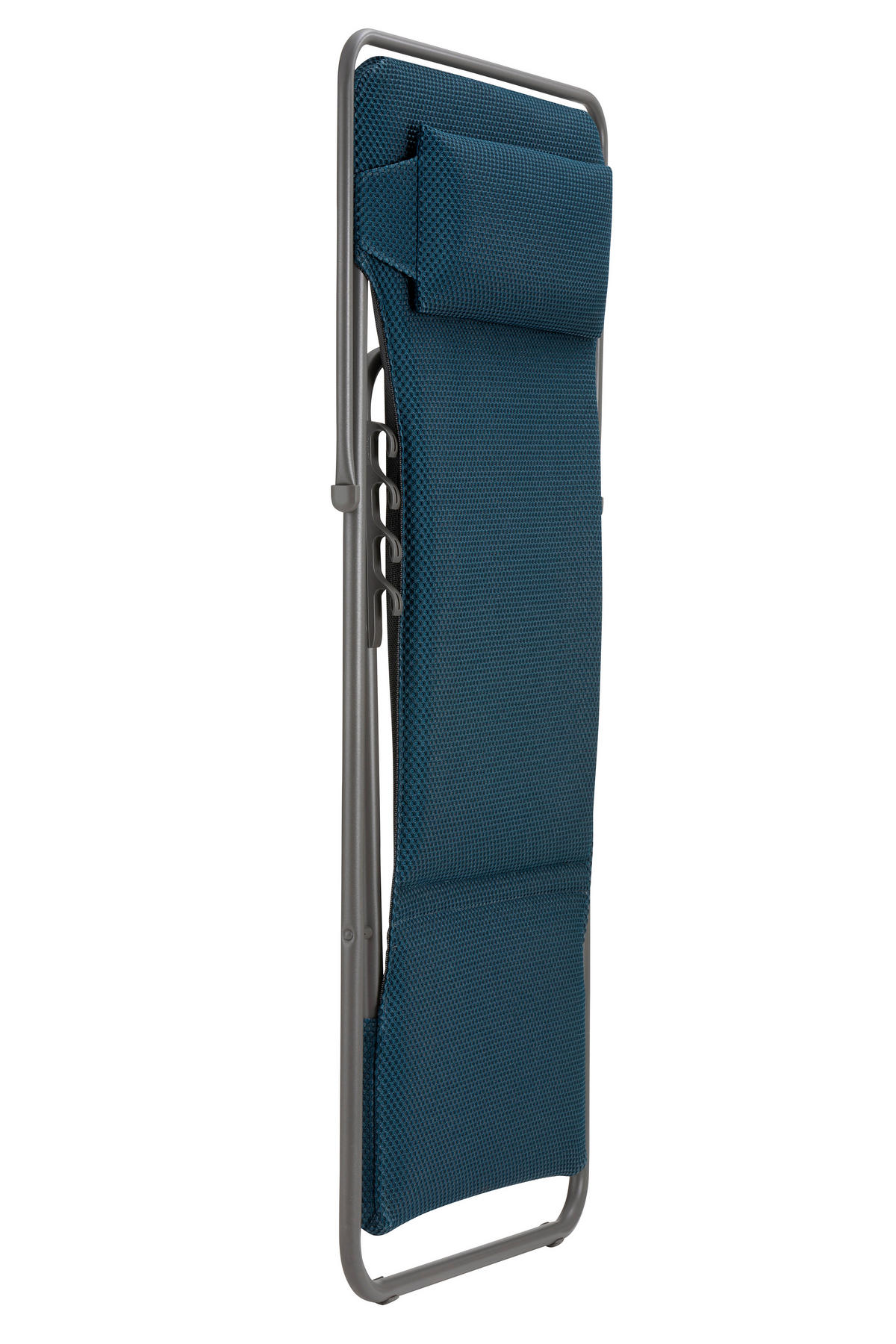 STRANDSTUHL Stahl Blau, Titanfarben  - Blau/Titanfarben, Basics, Textil/Metall (62/77-83/94cm) - Lafuma Mobilier