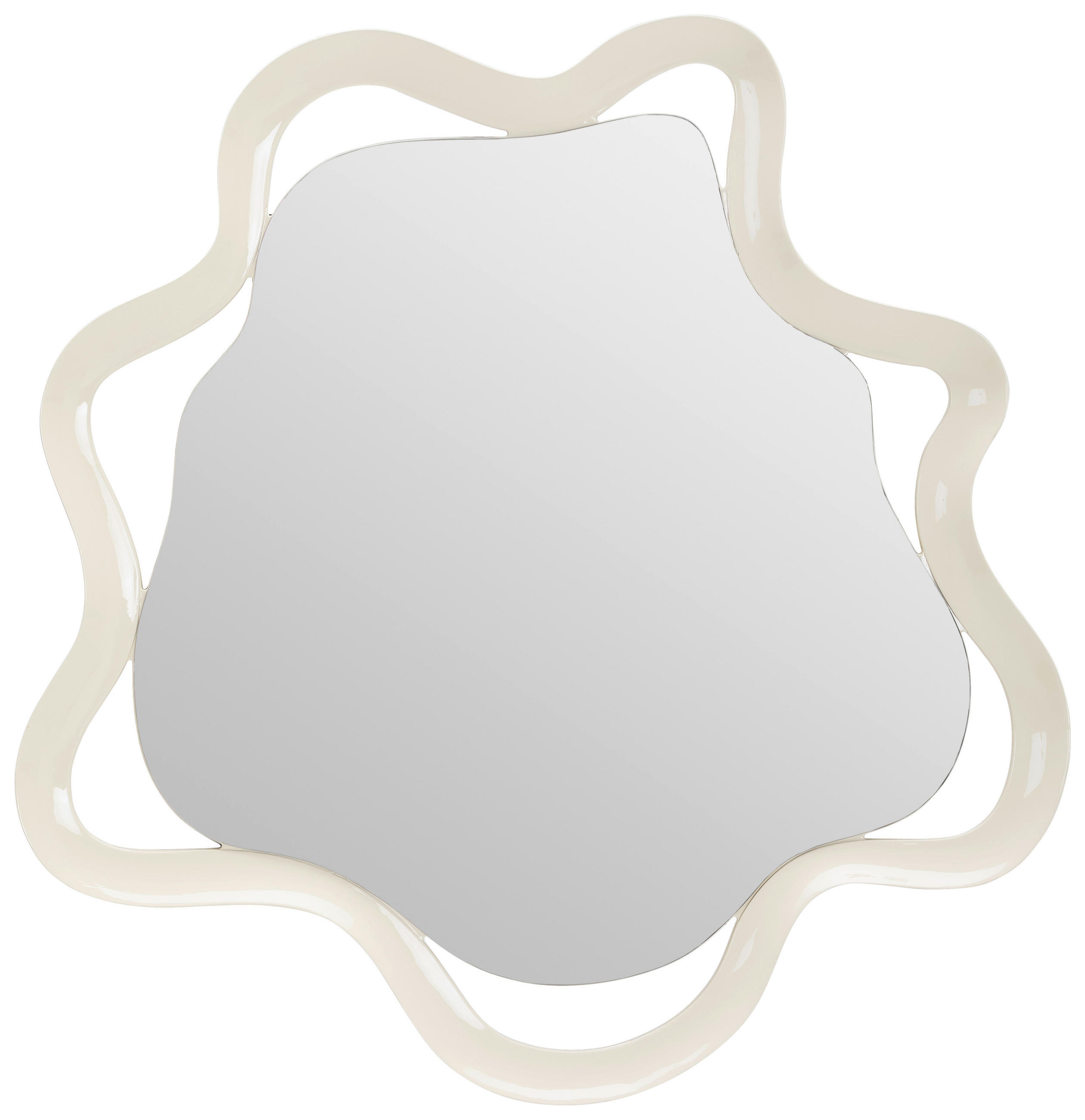 WANDSPIEGEL 80/80/3 cm  - Weiss Hochglanz/Weiss, Design, Glas/Holzwerkstoff (80/80/3cm) - Novel