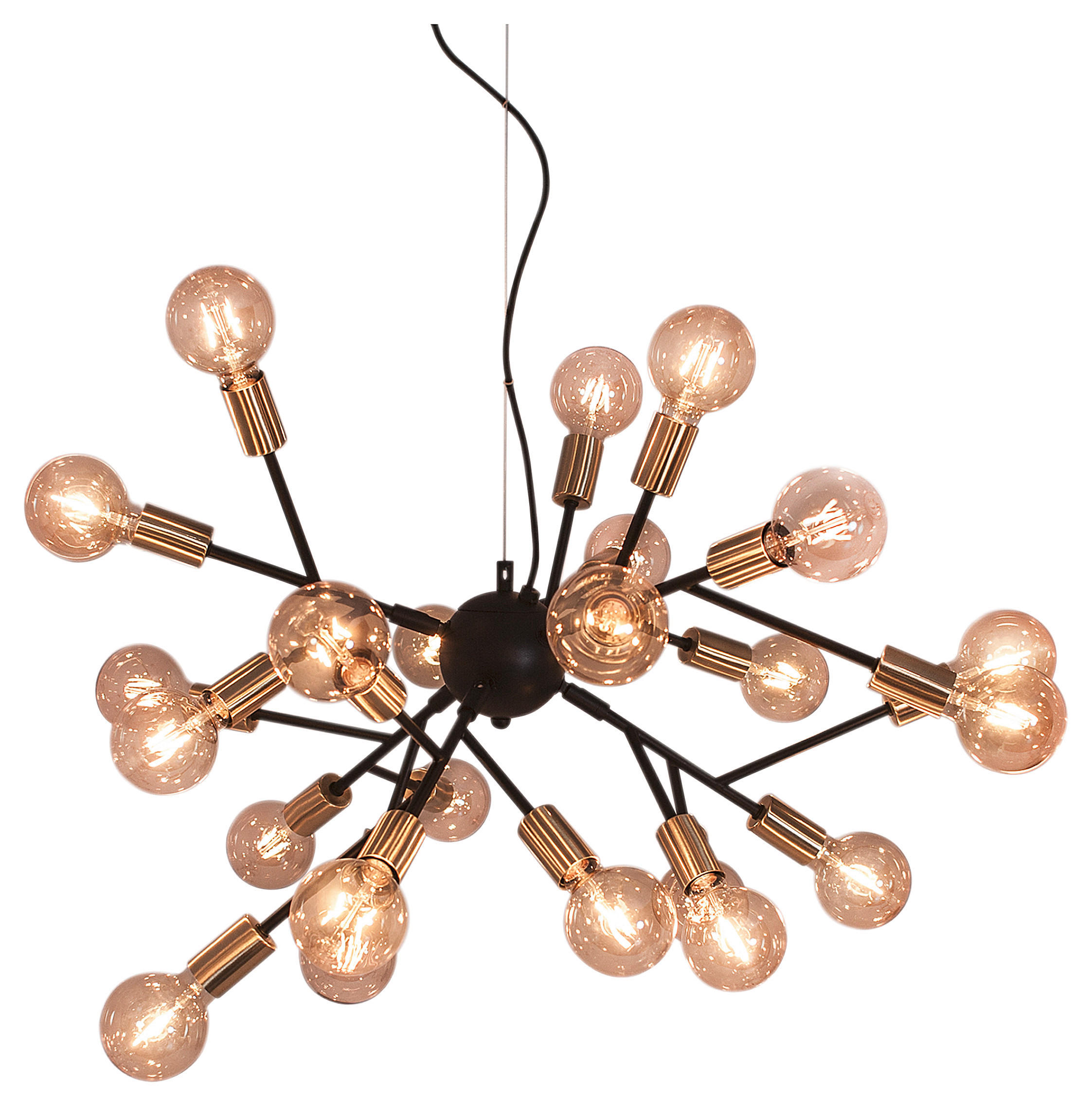 ZÁVESNÉ SVIETIDLO, 80/145 cm  - čierna/mosadzná, Lifestyle, kov (80/145cm) - By Rydéns