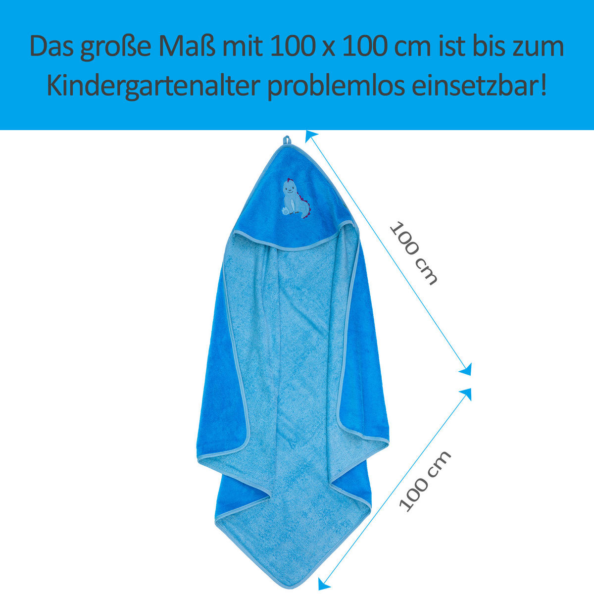 KAPUZENBADETUCH 100/100 cm    - Blau, Basics, Textil (100/100cm)