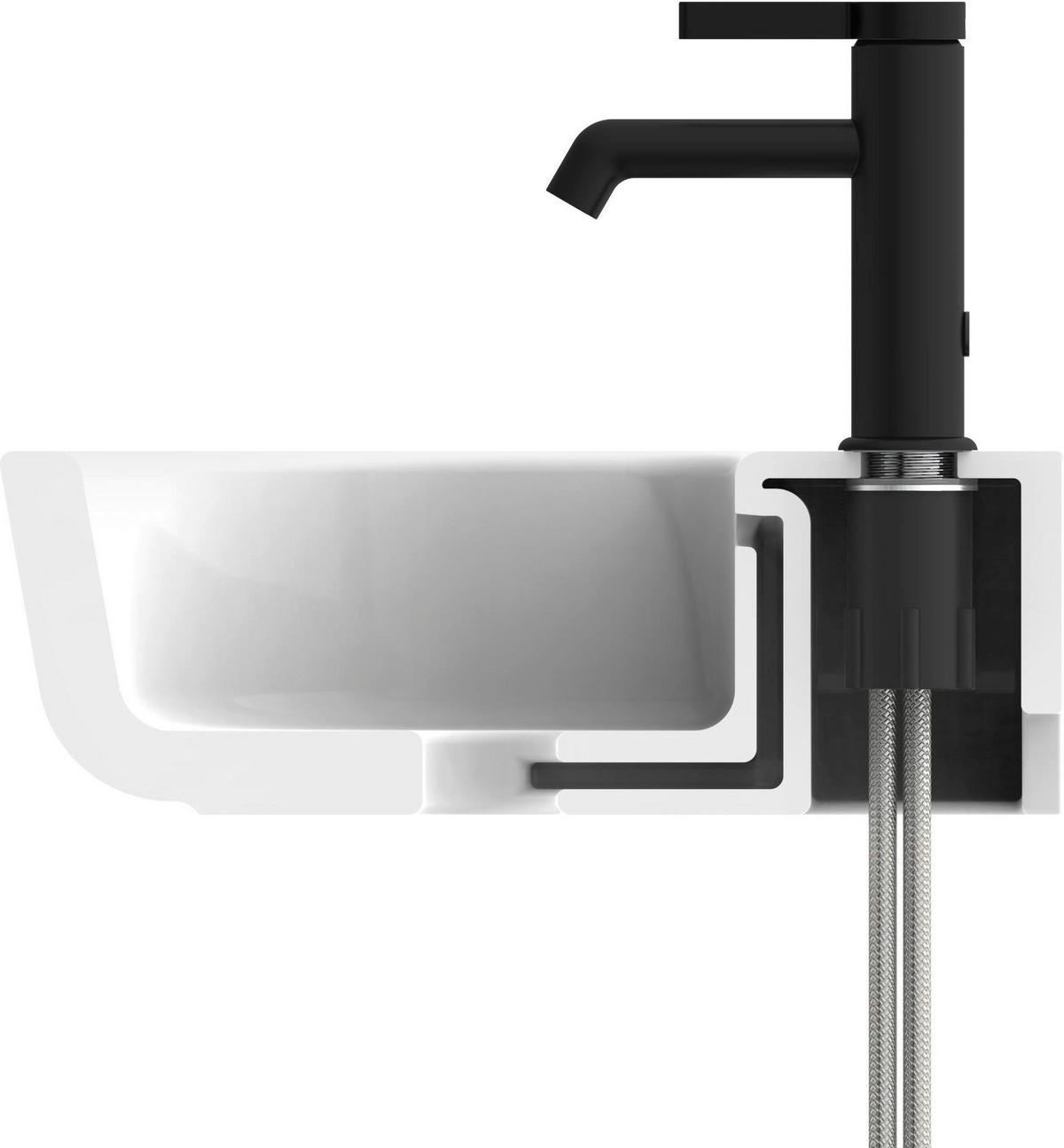WASCHTISCHARMATUR 5/16,5/16 cm  - Schwarz, Basics, Metall (5/16,5/16cm)