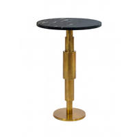 KISASZTAL kő 37/37/59 cm   - fekete/aranyszínű, Design, kő/fém (37/37/59cm) - Livetastic