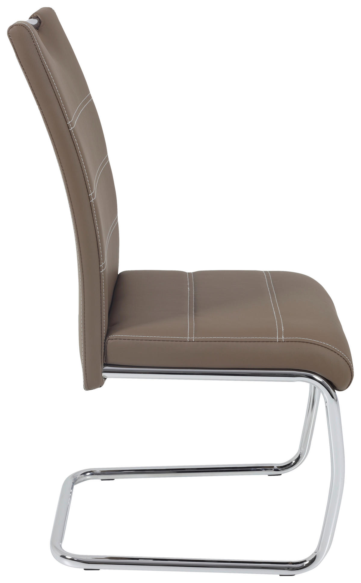 SCHWINGSTUHL  in Lederlook  - Chromfarben/Dunkelbraun, Design, Textil/Metall (43/98/59cm) - Carryhome