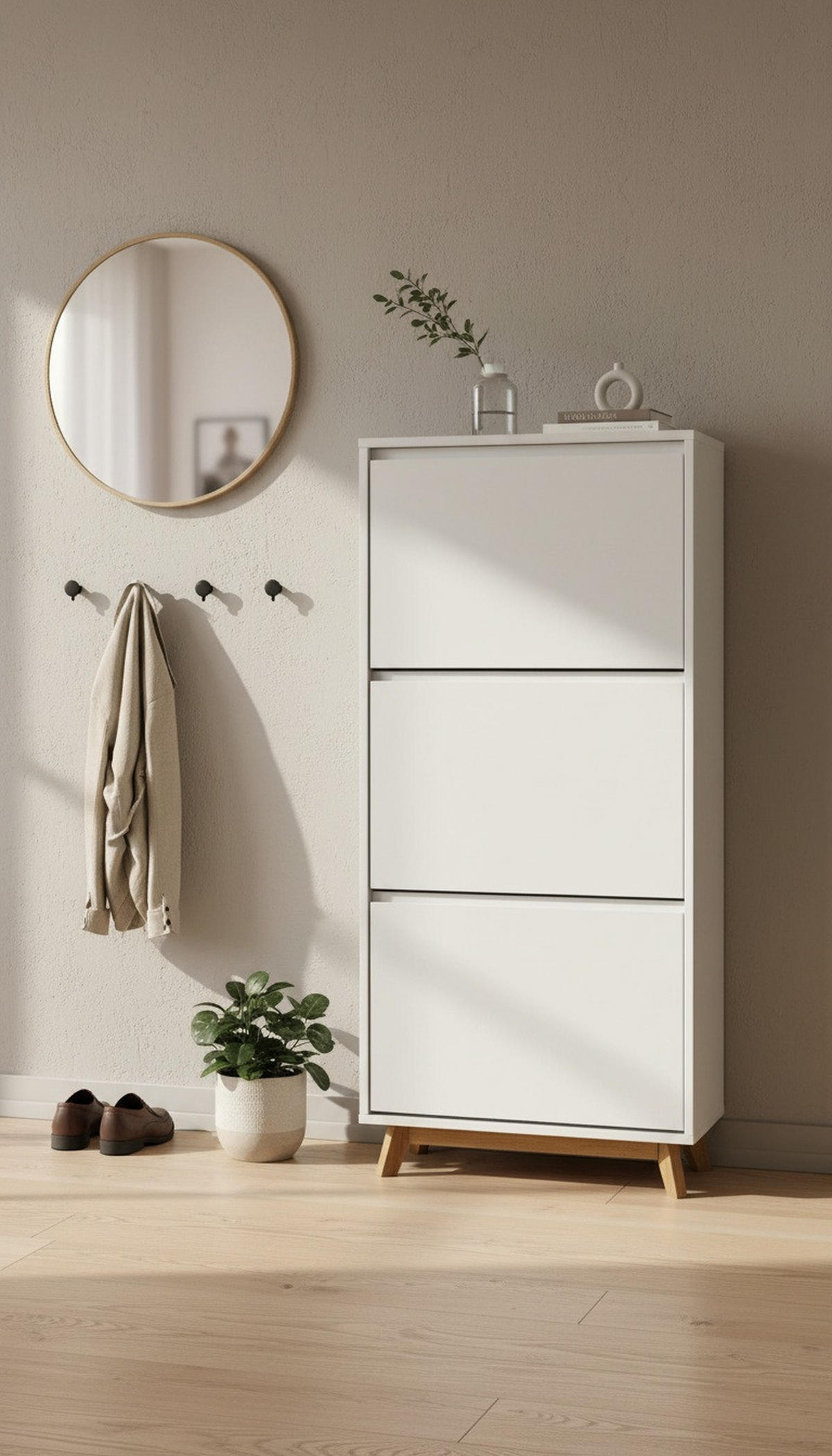 VÝKLOPNÁ SKRINKA NA TOPÁNKY, prírodná farba, biela, kaučukové drevo, 60/128/34 cm - biela/prírodná farba, Design, drevo/kompozitné drevo (60/128/34cm) - Xora