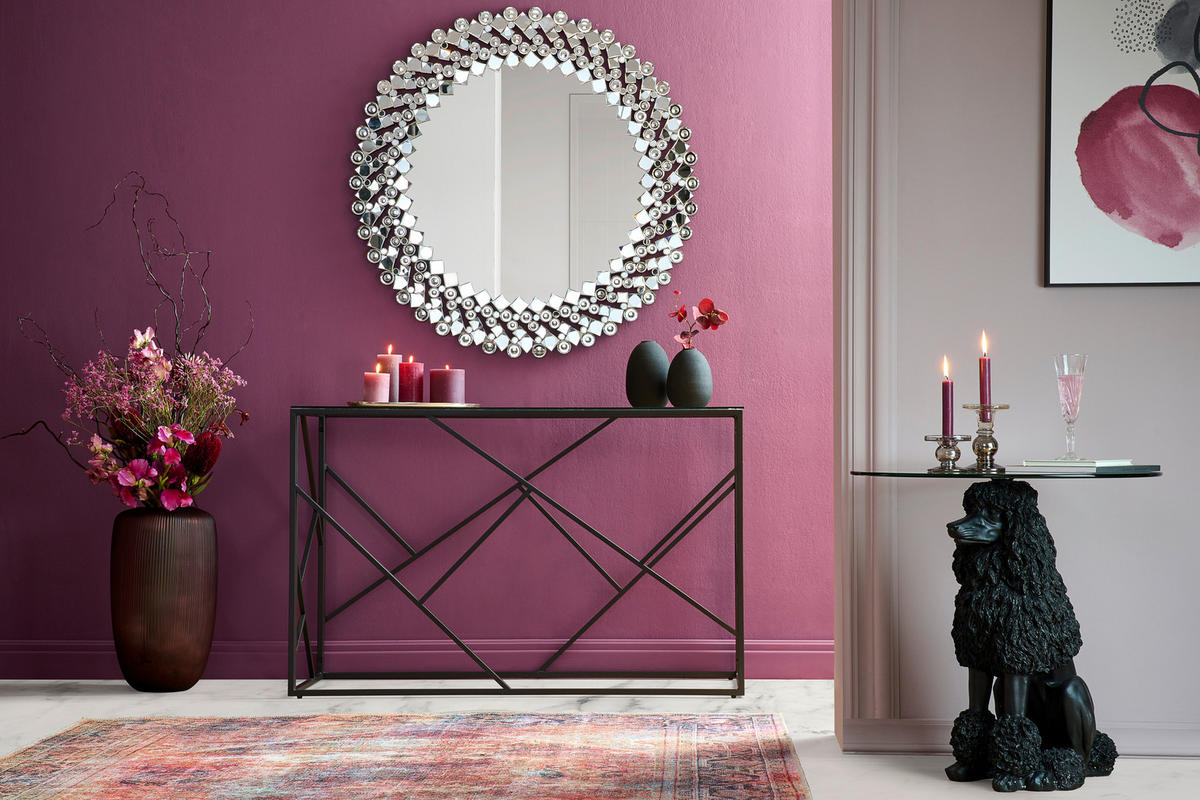 KONSOLENTISCH in Metall, Glas 120/45/77 cm   - Klar/Schwarz, Trend, Glas/Metall (120/45/77cm) - Xora