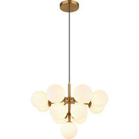 HÄNGELEUCHTE 56/120 cm    - Goldfarben/Opal, Modern, Glas/Metall (56/120cm) - Novel