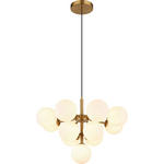 HÄNGELEUCHTE 56/120 cm  - Goldfarben/Opal, MODERN, Glas/Metall (56/120cm) - Novel