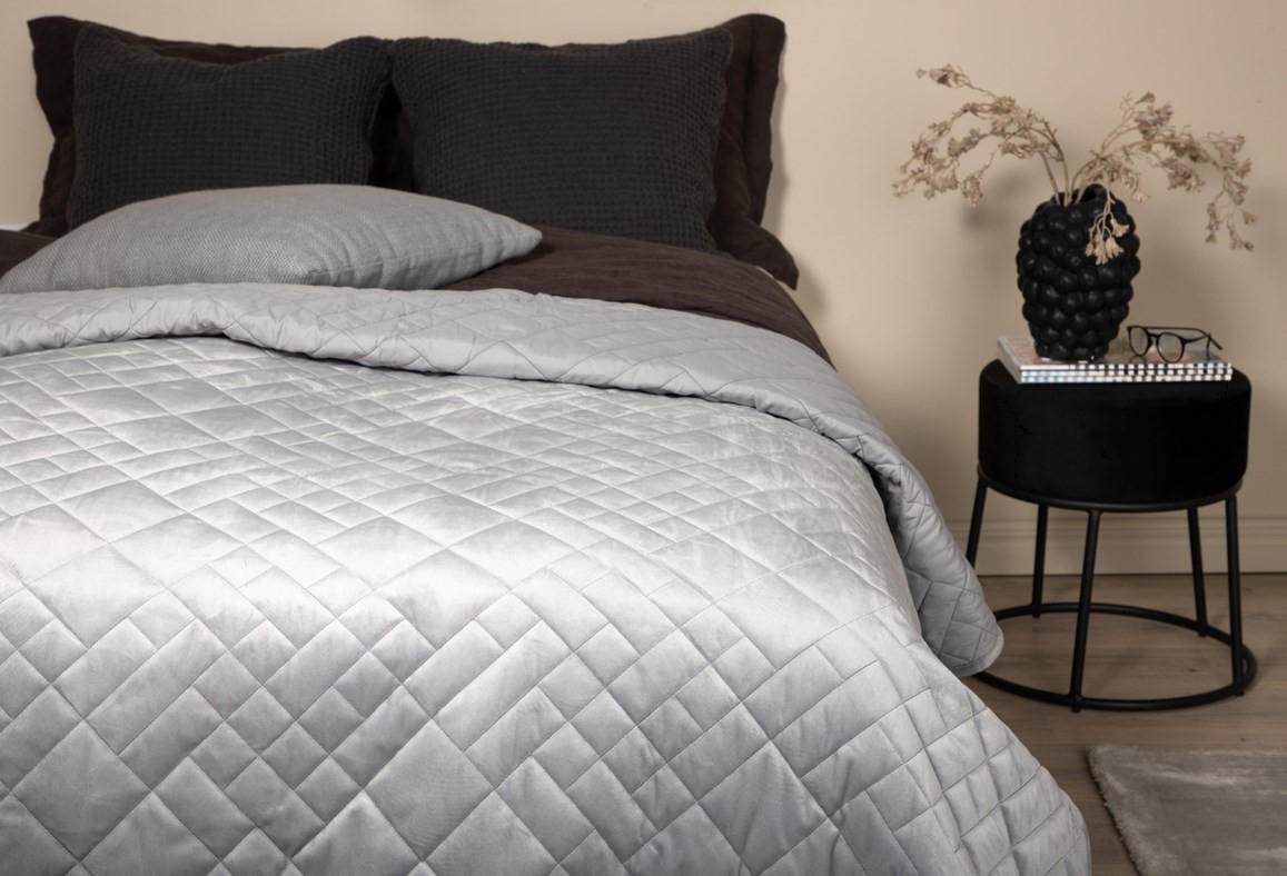 SÄNGÖVERKAST 260/260 cm  - ljusgrå, Design, textil (260/260cm)