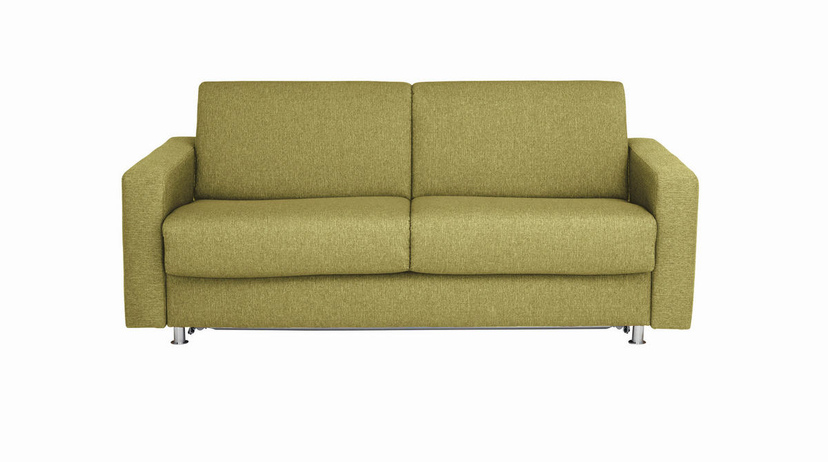 SCHLAFSOFA Flachgewebe Grün  - Chromfarben/Grün, KONVENTIONELL, Textil/Metall (195/84/100cm) - Bali