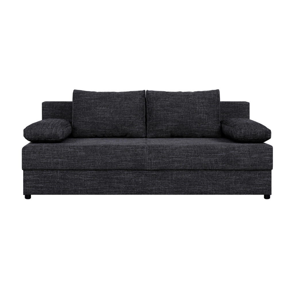 P & B ROZKLADACIA POHOVKA, textil, kompozitné drevo, čierna
