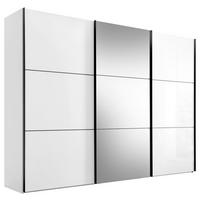 SCHWEBETÜRENSCHRANK 298/222/68 cm 3-türig Weiß  - Schwarz/Weiß, KONVENTIONELL, Glas/Holzwerkstoff (298/222/68cm) - Moderano