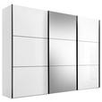SCHWEBETÜRENSCHRANK 298/222/68 cm 3-türig Weiß  - Schwarz/Weiß, KONVENTIONELL, Glas/Holzwerkstoff (298/222/68cm) - Moderano
