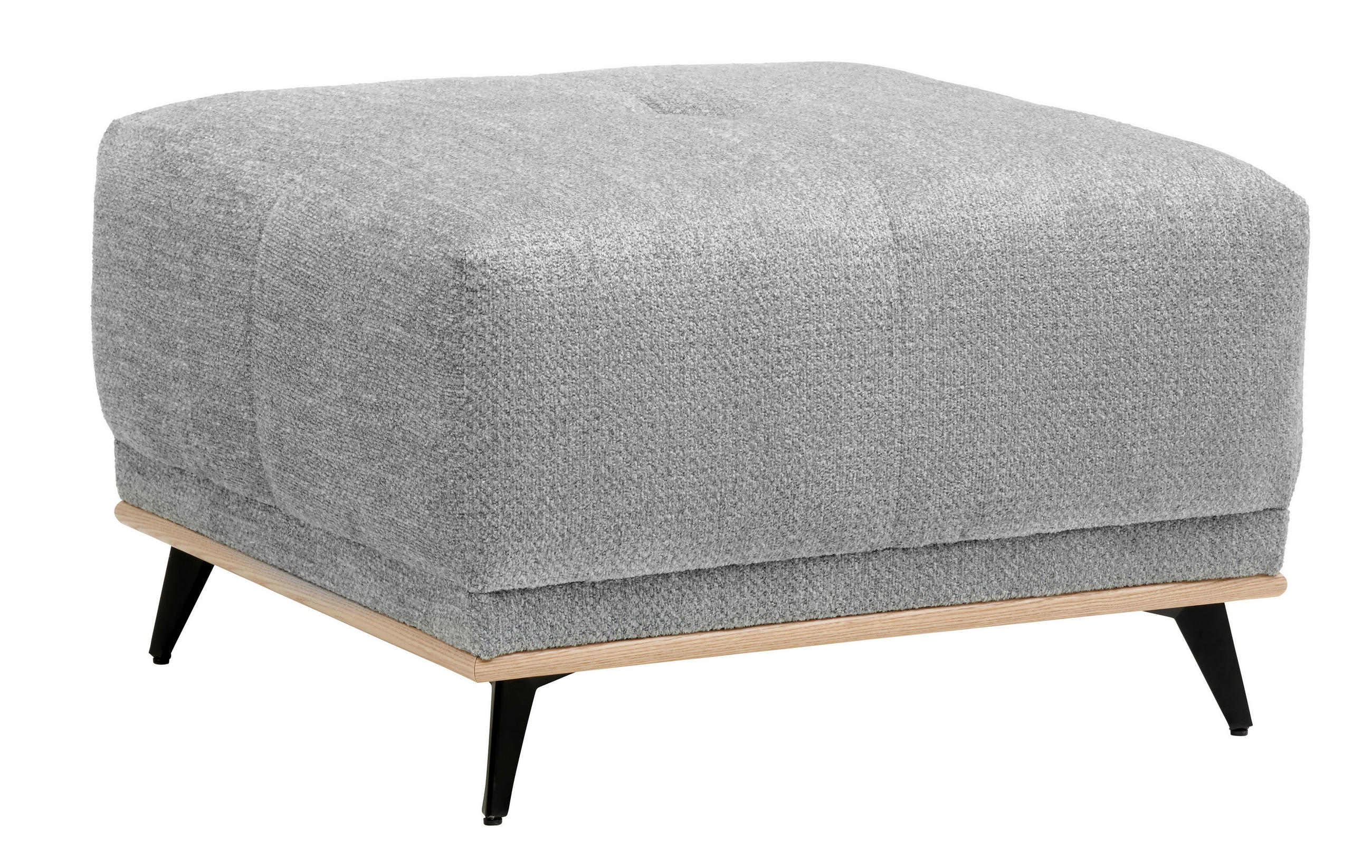 HOCKER in Textil Grau  - Schwarz/Grau, Modern, Holz/Textil (73/47/73cm) - home24