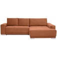 ECKSOFA inkl. Funktionen in Flachgewebe Braun  - Silberfarben/Braun, Design, Holz/Textil (293/195cm) - Cantus