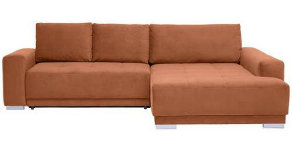 ECKSOFA inkl. Funktionen in Flachgewebe Braun  - Silberfarben/Braun, Design, Holz/Textil (293/195cm) - Cantus