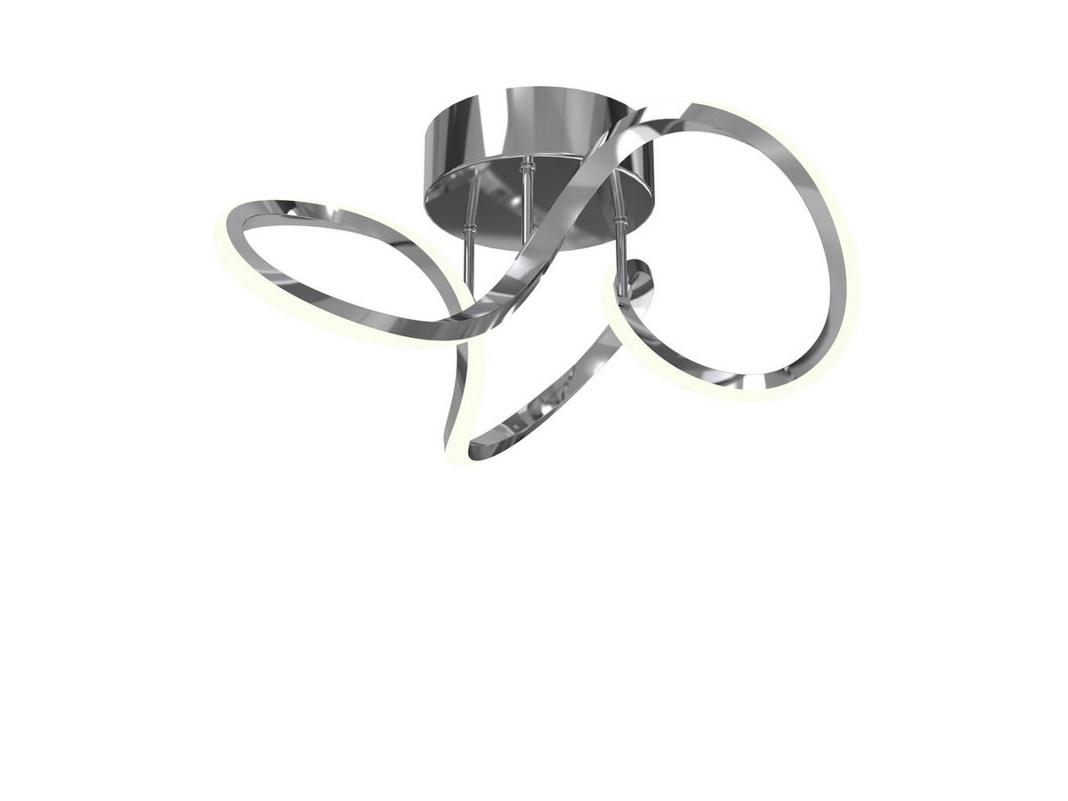 STROPNÉ LED SVIETIDLO, 34,5/19 cm  - chrómová, Design, kov/plast (34,5/19cm) - Novel