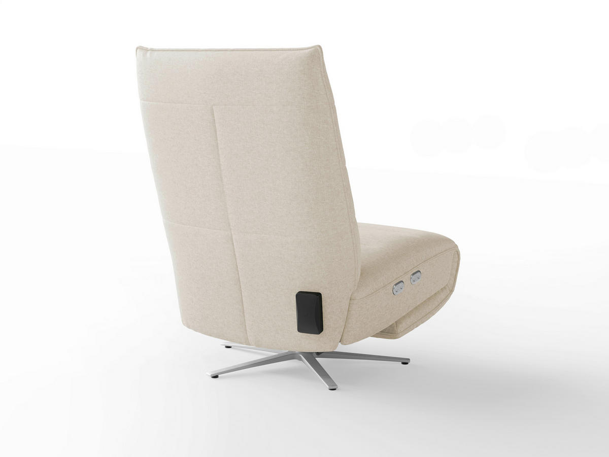 RELAXSESSEL Textil Sandfarben  - Sandfarben/Silberfarben, Basics, Textil/Metall (80/109/98cm) - Sit & More