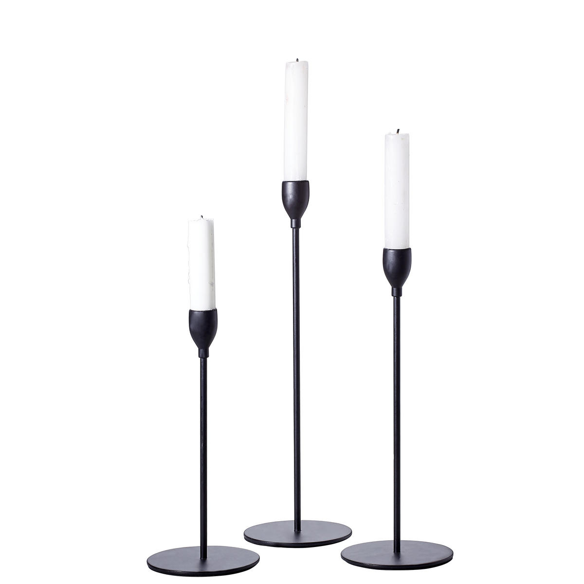 STOJAN NA SVIEČKU  kov - čierna, Basics, kov (10/33cm)