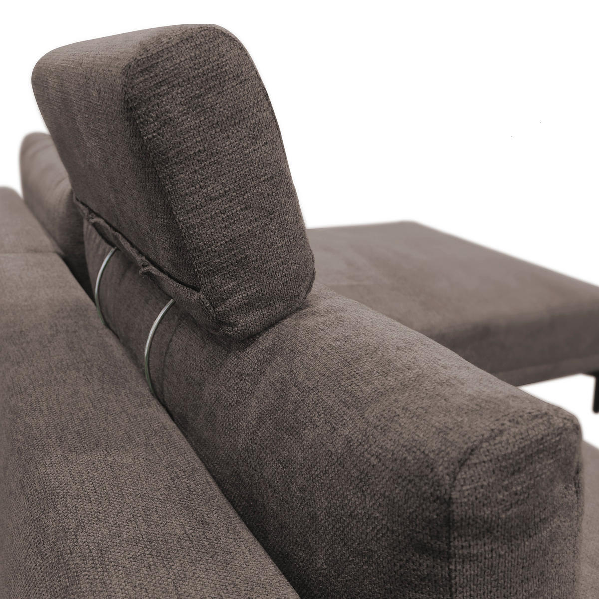 ECKSOFA in Webstoff Graubraun  260/192 cm  - Graubraun/Schwarz, Design, Textil/Metall (260/192cm) - MID.YOU