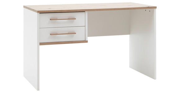 SCHREIBTISCH 125,5/65/75 cm in Eichefarben, Hellgrau - Eichefarben/Hellgrau, KONVENTIONELL, Holzwerkstoff (125,5/65/75cm) - Venda