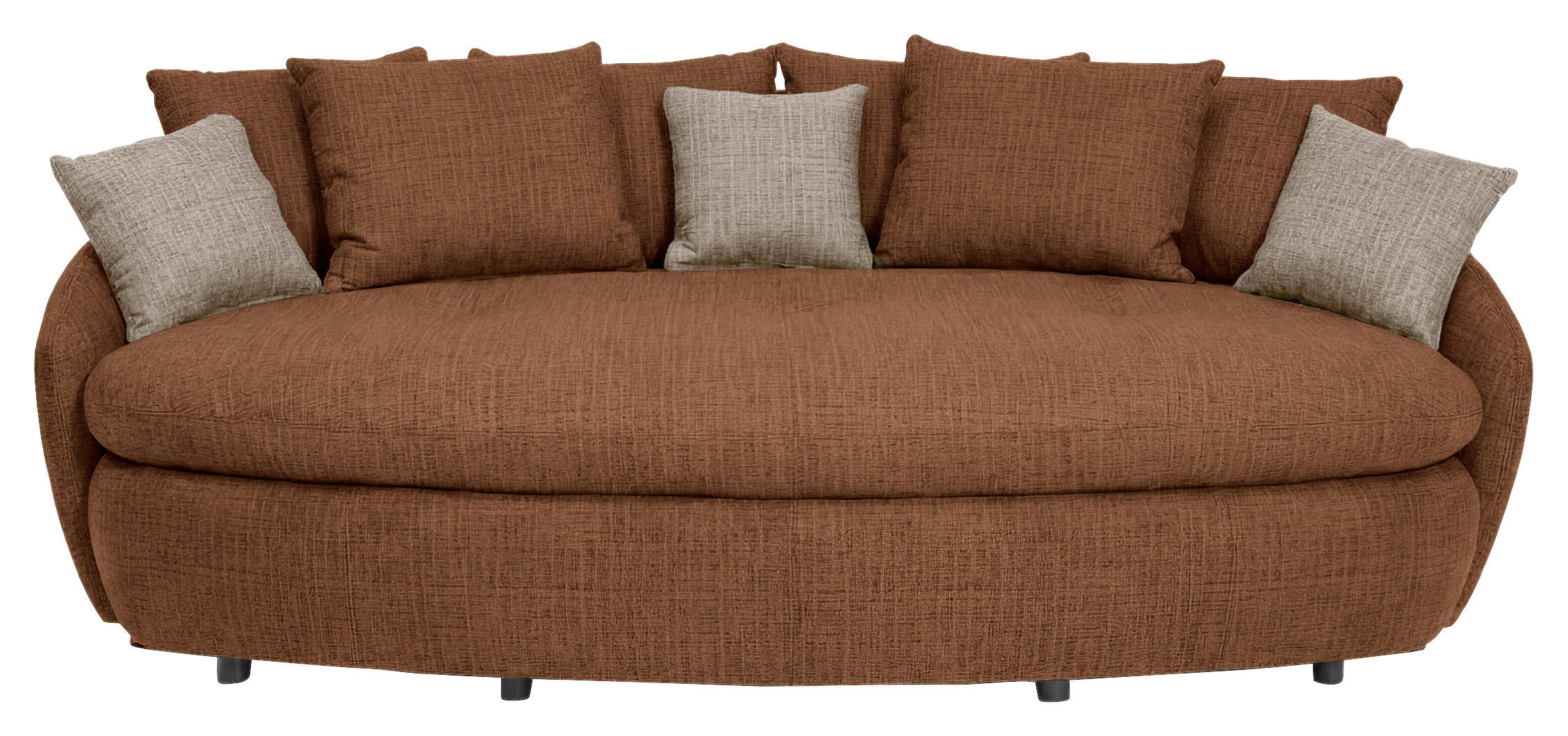 MEGASOFA Chenille Terracotta  - Terracotta/Schwarz, Trend, Kunststoff/Textil (238/80/140cm) - MID.YOU