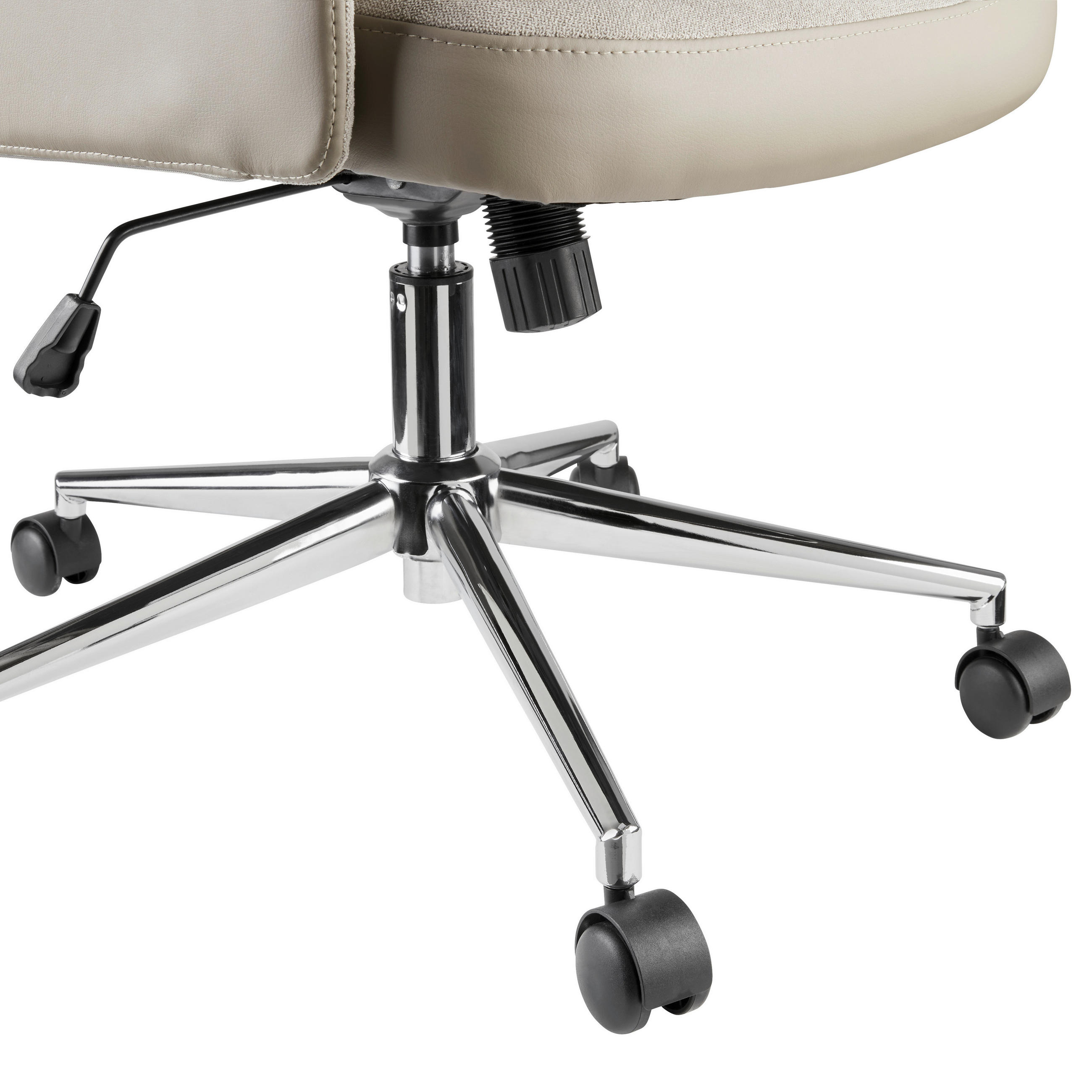 CHEFSESSEL Lederlook, Flachgewebe Grau  - Chromfarben/Grau, MODERN, Kunststoff/Textil (65/108-118/72cm) - MID.YOU