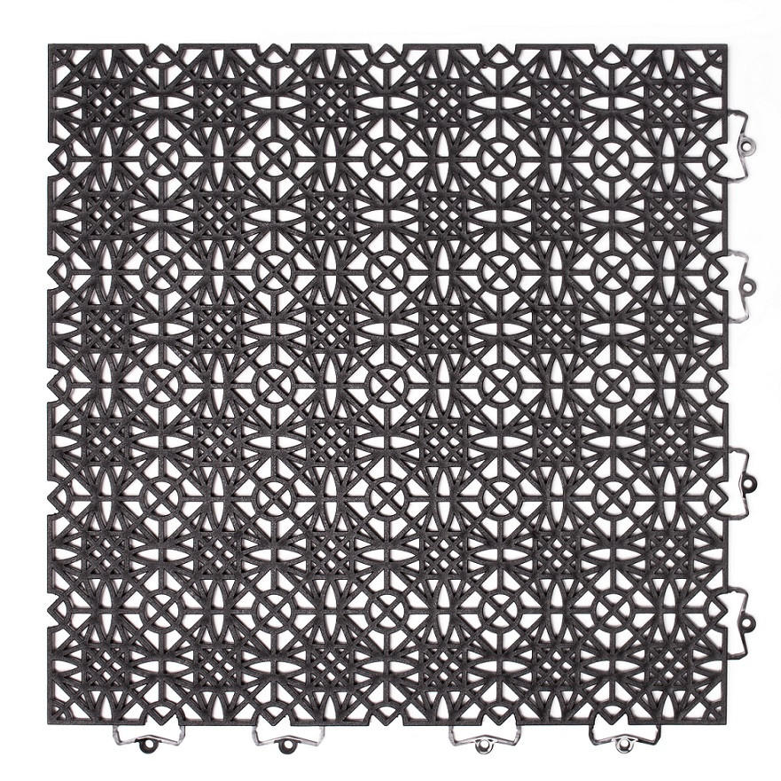 TERRASSENFLIESE 7 Stück  - Schwarz, Basics, Kunststoff (38/38/1cm) - Ambia Garden
